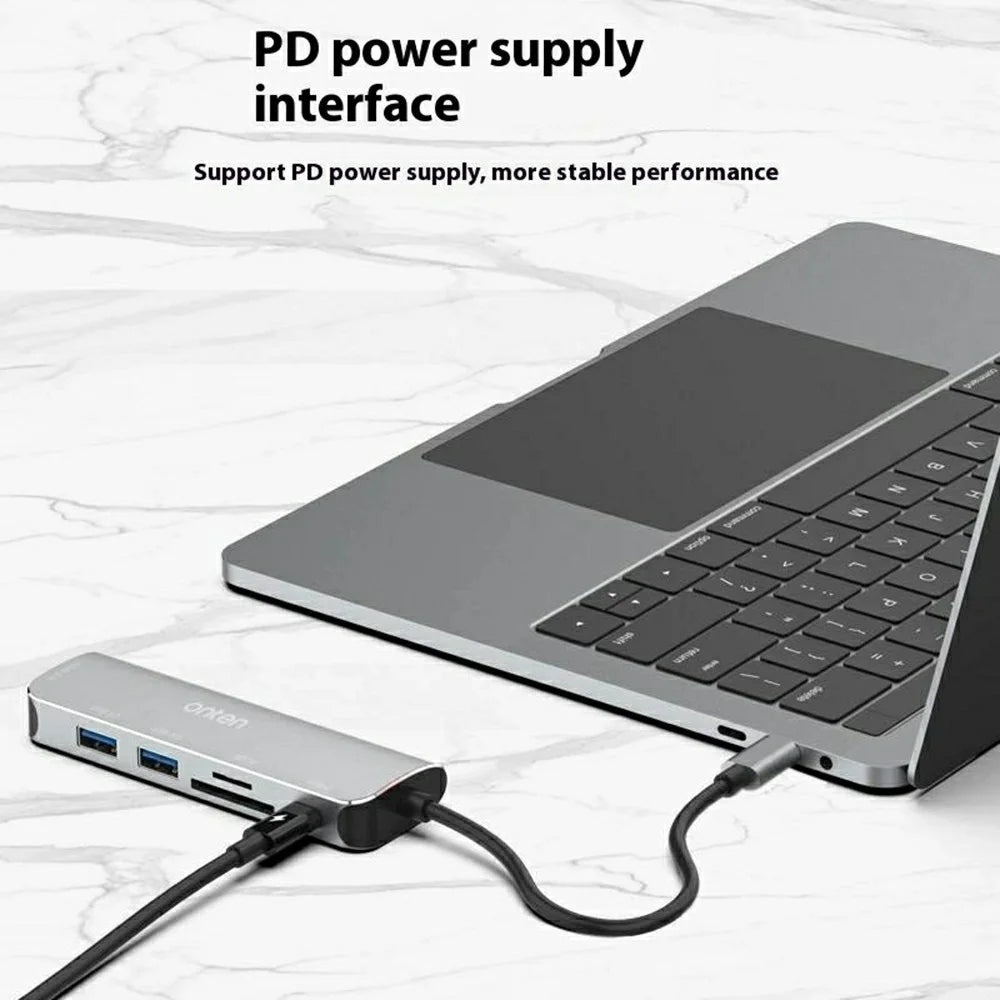 ONTEN 95116B 6 in 1 USB-C Hub 3 x USB3.0 + USB-C + SD / TF Slots Expansion Dock Adapter - 2