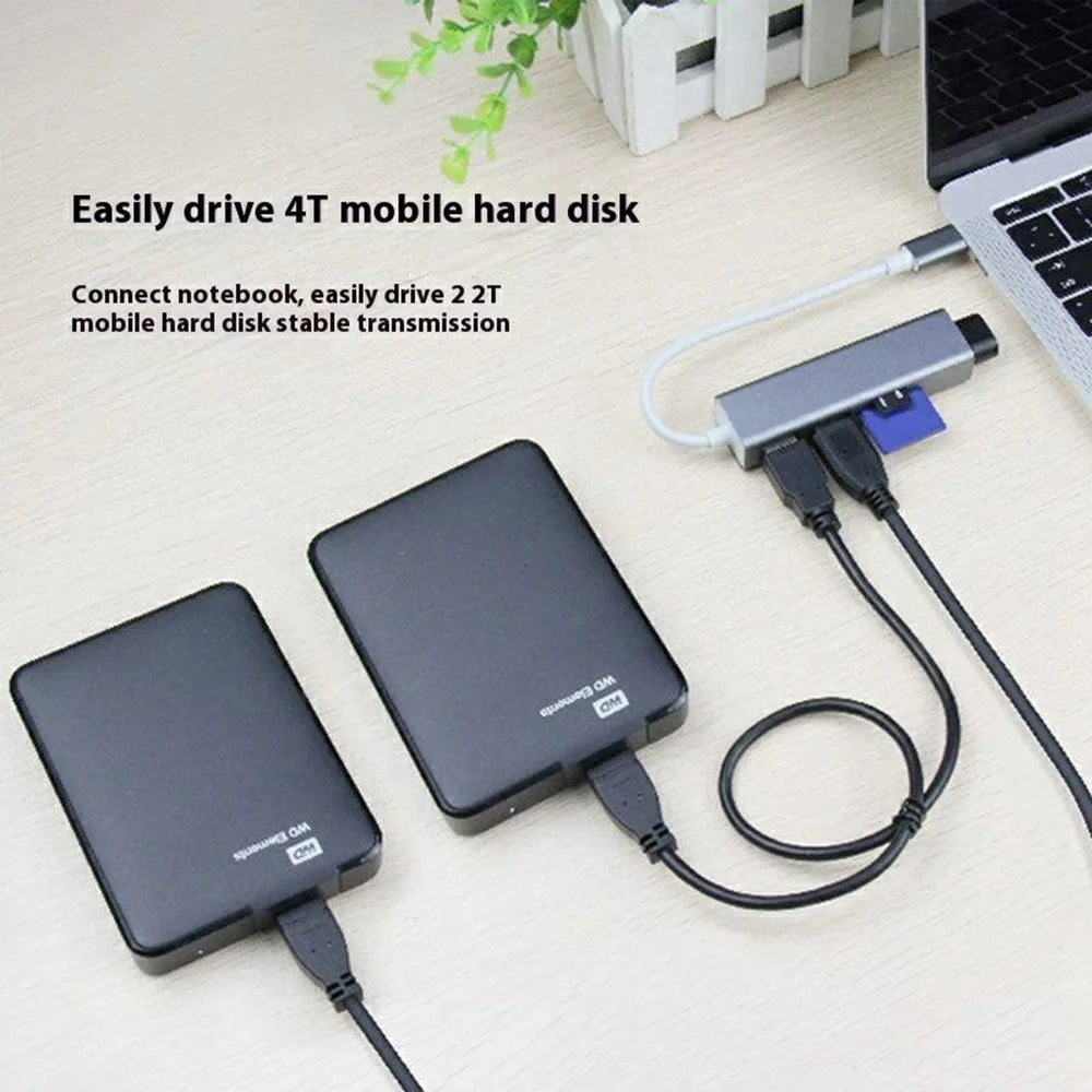 ONTEN 9597 Type C to USB 3.0 Hub 5 In 1 Aluminum Alloy Expansion Dock SD TF Card Reader - 3