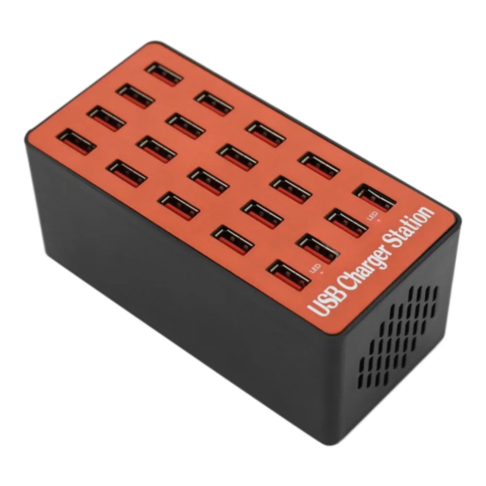 A5 80W 20 USB Ports Desktop Charger PC+ABS Phone Tablet Fast Charging Station (CE Certified) - AU Plug - 4