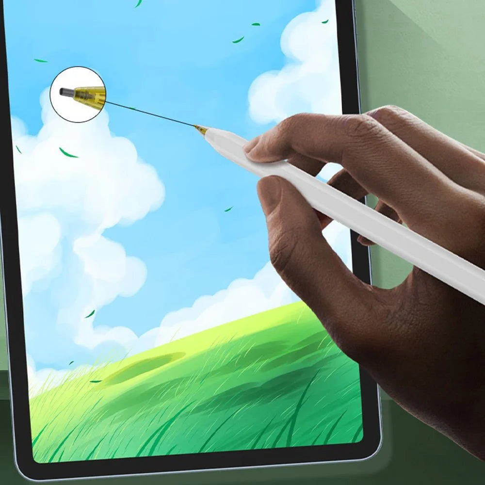 For Apple Pencil (2nd Generation) / Pencil (1st Generation) / Pencil (USB-C) / Pencil Pro Tips 2B Damping Silent - Fine Point / Transparent Yellow - 6