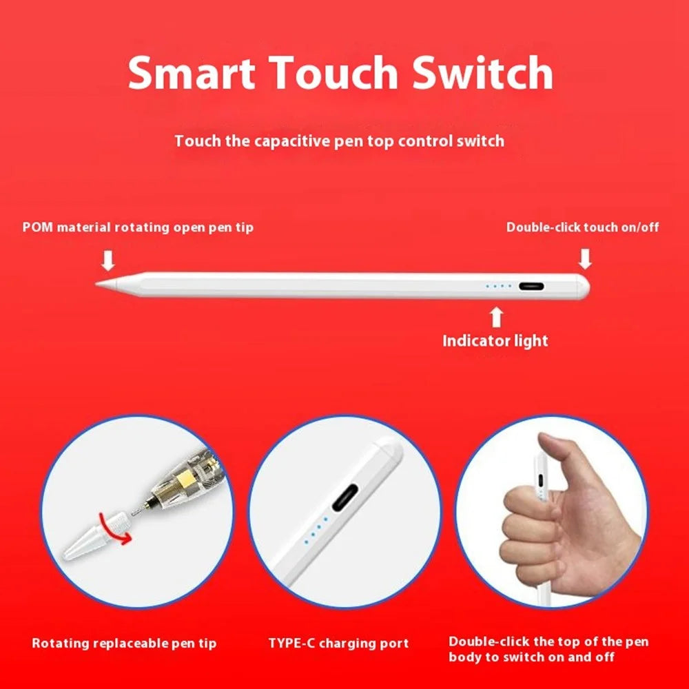 4-LED Stylus with Palm Rejection, Magnetic Attachment for iPad OS 12.2+ (2018 Later) - 5