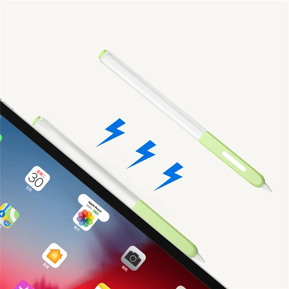 For Apple Pencil (2nd Generation) / Pencil Pro Silicone Sleeve Pencil Stylus Protective Case - Green - 2