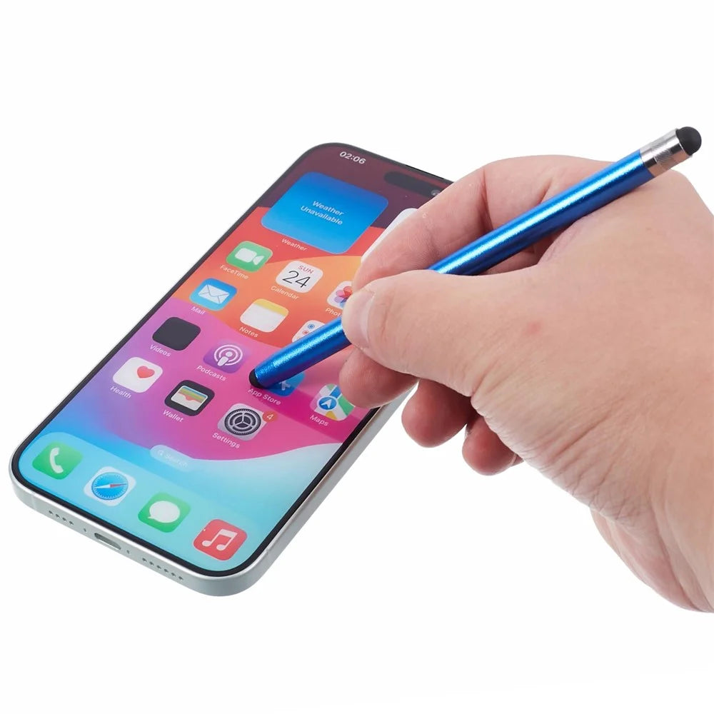 Dual Silicone Tips Passive Stylus Pen Sensitive Touch Writing Drawing Pencil - Dark Blue - 5