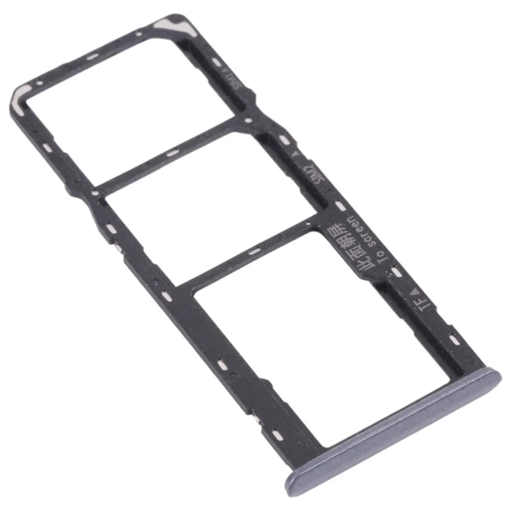 For Realme 6 Dual SIM Cards + Single TF Card Tray Holder Replacement (without Logo) - Black - 1