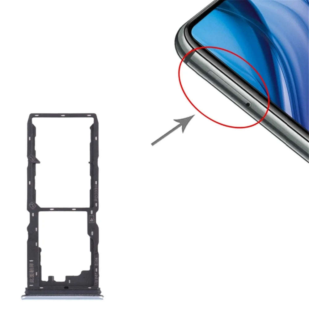 For vivo Y30 (China)/Y20s V2034A Dual SIM Card Tray Holder Replacement (without Logo) - White - 2