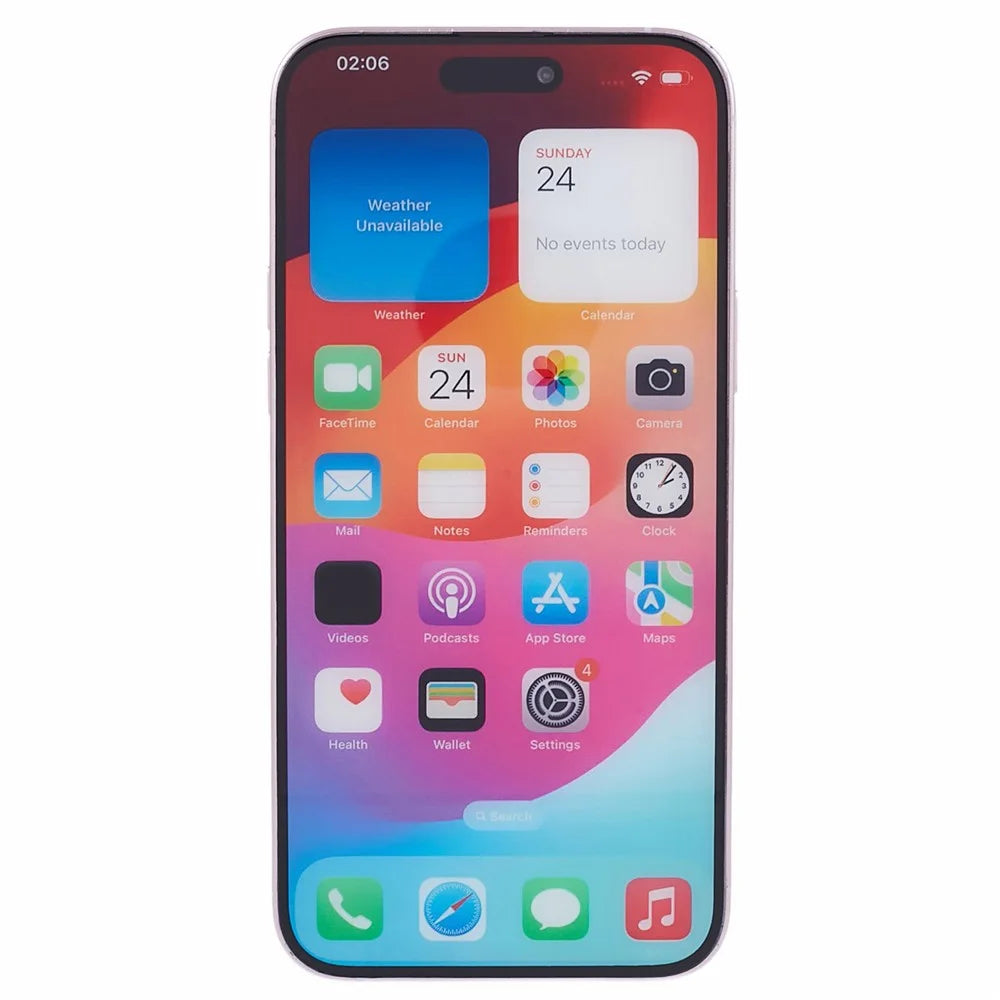 For iPhone 15 Fake Dummy Phone Display Model Non-Working Color Screen Phone 1:1 Scale (Without Logo) - Pink - 2