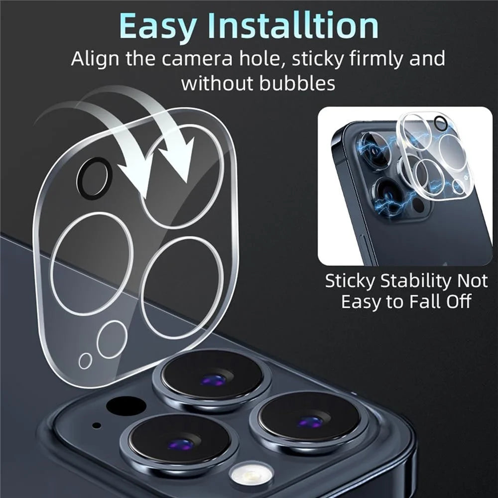 KALEBOL KLB-LPC001 For iPhone 16 Pro / 16 Pro Max One-Piece Phone Lens Film Clear Tempered Glass Lens Protector - 3