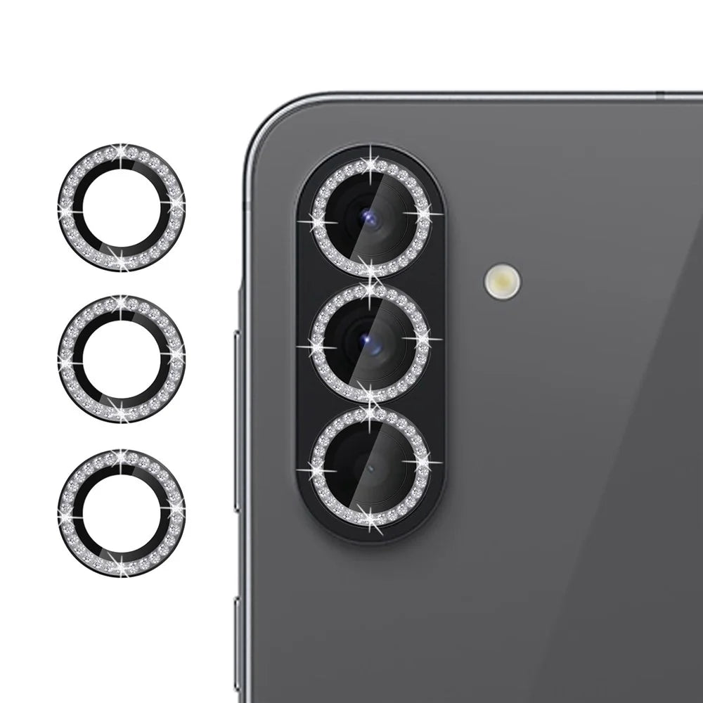 KALEBOL KLB-LPC003 For Samsung Galaxy A36 5G Camera Lens Protector Diamond Ring Design Tempered Glass Lens Film - Black - 1