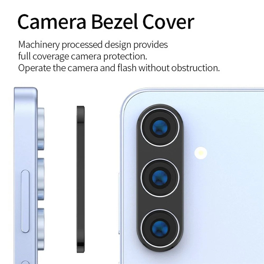KALEBOL KLB-LPC005 For Samsung Galaxy S24 Hollow Lens Protector Aluminum Alloy Phone Camera Bezel Cover - Black - 5