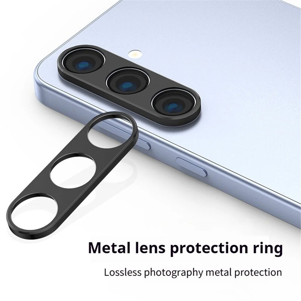 KALEBOL KLB-LPC005 For Samsung Galaxy S24+ Hollow Lens Protector Aluminum Alloy Phone Camera Bezel Cover - Black - 2