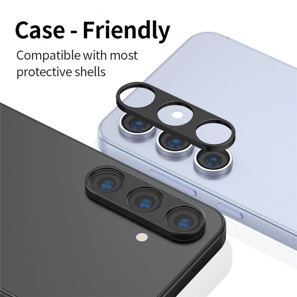 KALEBOL KLB-LPC005 For Samsung Galaxy S24+ Hollow Lens Protector Aluminum Alloy Phone Camera Bezel Cover - Black - 4