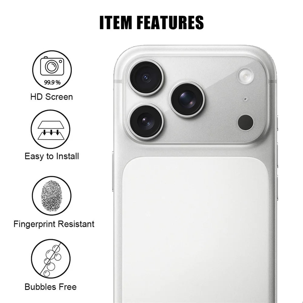 For iPhone 17 Pro Max Full Cover Camera Lens Protector High Definition Anti Fingerprint AR Tempered Glass Lens Film - Transparent - 2