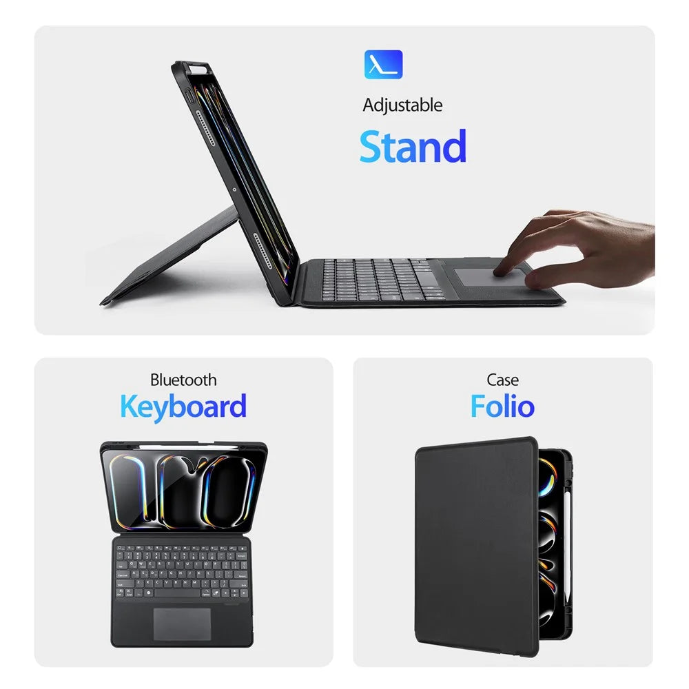 DUX DUCIS For iPad Pro 13 (2025) / 13 (2024) Stand Leather Cover with Detachable Bluetooth-compatible Keyboard - 5