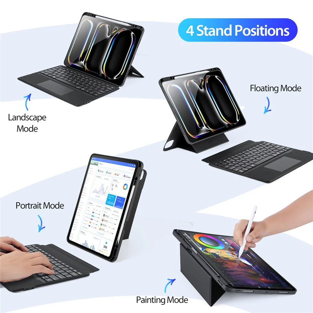 DUX DUCIS For iPad Pro 13 (2025) / 13 (2024) Stand Leather Cover with Detachable Bluetooth-compatible Keyboard - 7