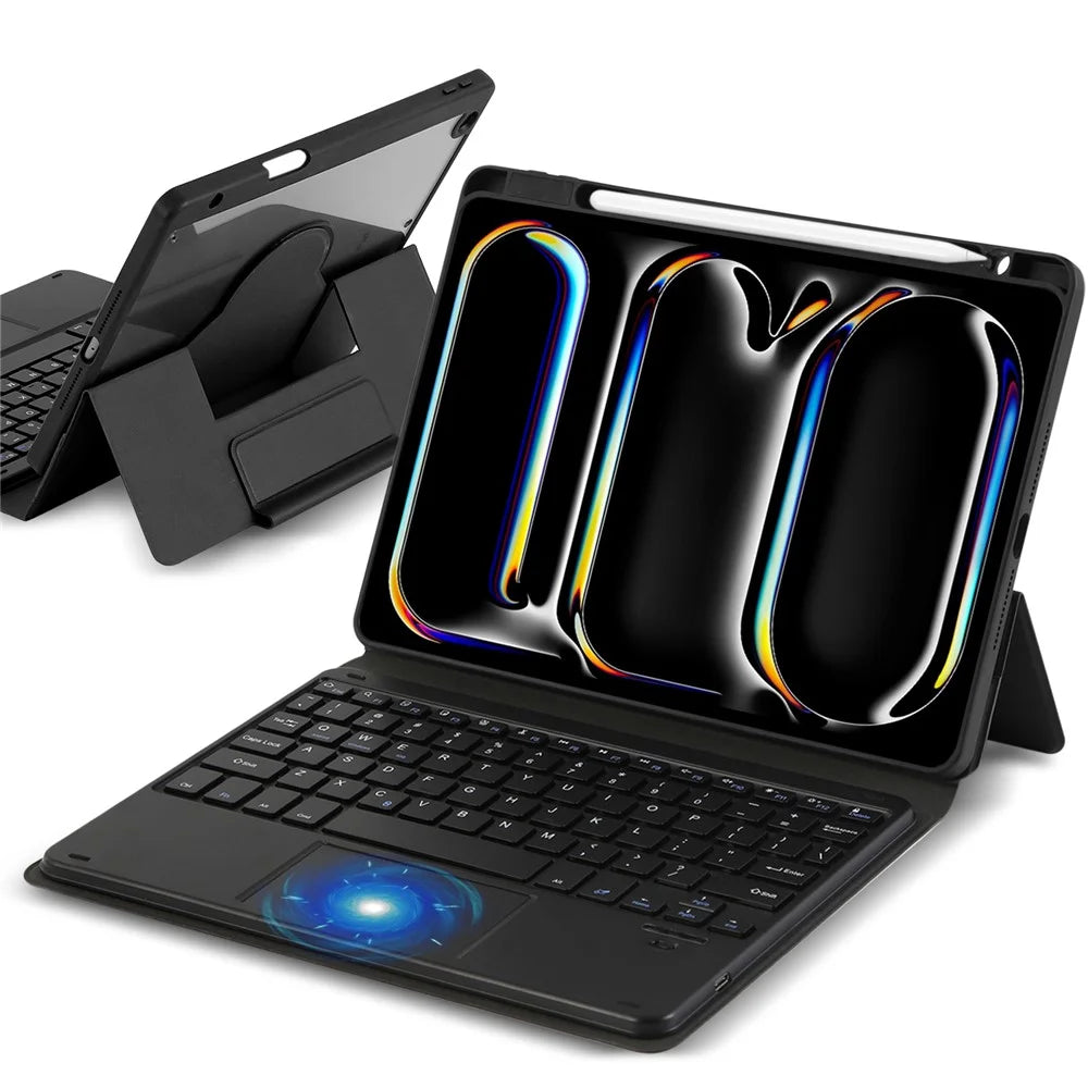 TP-5011 For iPad Pro 11 (2018) / (2020) / (2021) / (2022) Magnetic Detachable Bluetooth-compatible Keyboard with PU Leather Stand Case - 1