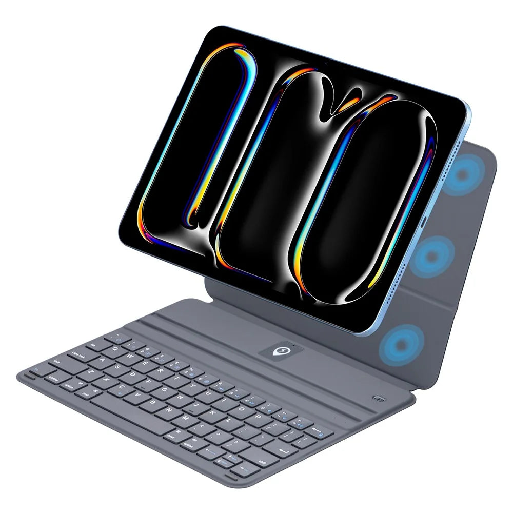SK-1038 For iPad (2025) / 10.9 (2022) Ultra Thin Magnetic PU Leather Stand Case Bluetooth-Compatible Keyboard - 4