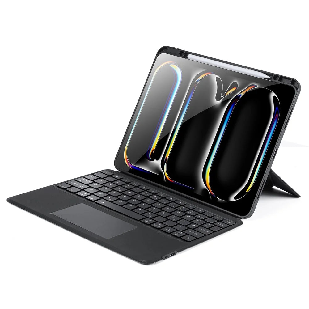 DUX DUCIS DK Series for iPad Pro 13 (2025) / 13 (2024) Trackpad Backlight German Keyboard with Leather Case - 2