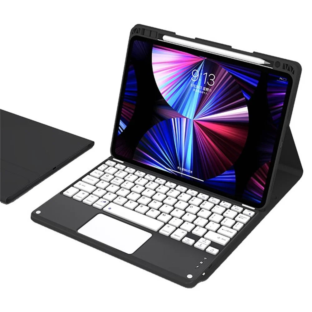 For iPad Air 11 (2026) / (2025) / (2024) / Air (2022) / (2020) / Pro 11 (2021) / (2020) / (2018) Tablet Cover Bluetooth-Compatible Keyboard - Black - 1