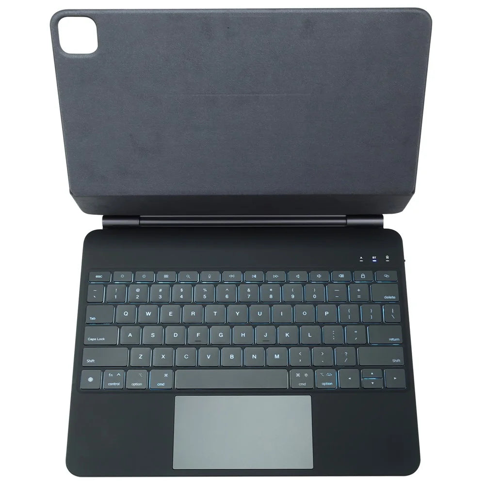 P14 For iPad Pro 13 (2025) / (2024) Tablet Stand Case with Touchpad Floating Magnetic Keyboard - Black - 3