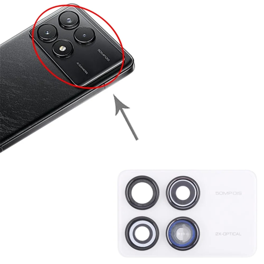 For Xiaomi Redmi K70 5G / K70 Pro 5G OEM Back Camera Lens Holder Cover with Glass Part (Without Logo) - White - 3