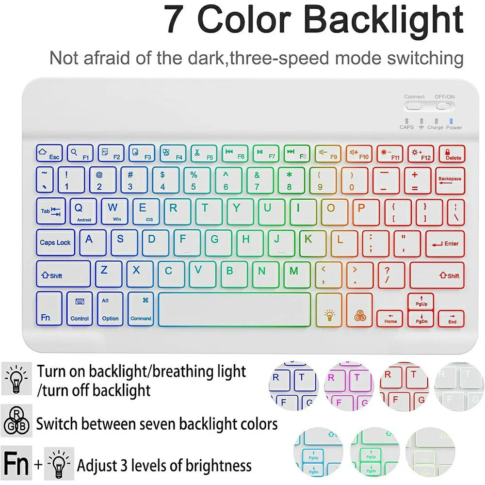 RGB-1109D Bluetooth-Compatible Keyboard for iPad Air 11 (2026) / (2025) / (2024) / Air (2022) (2020) / Pro 11 (2022) (2021) (2020) (2018) - Midnight Green - 2