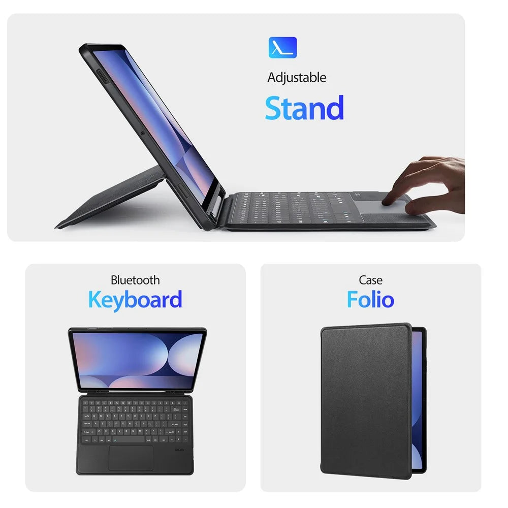 DUX DUCIS For Samsung Galaxy Tab S10 Ultra / S9 Ultra / S8 Ultra Leather Tablet Case with Magnetic Detachable Keyboard - 5