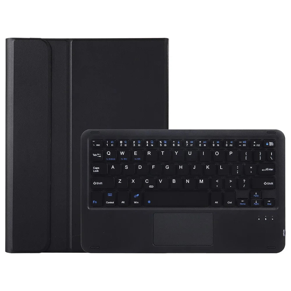AH13-A For Huawei MatePad SE 10.4-inch Leather Tablet Cover with Touchpad Bluetooth-compatible Keyboard - Black - 1