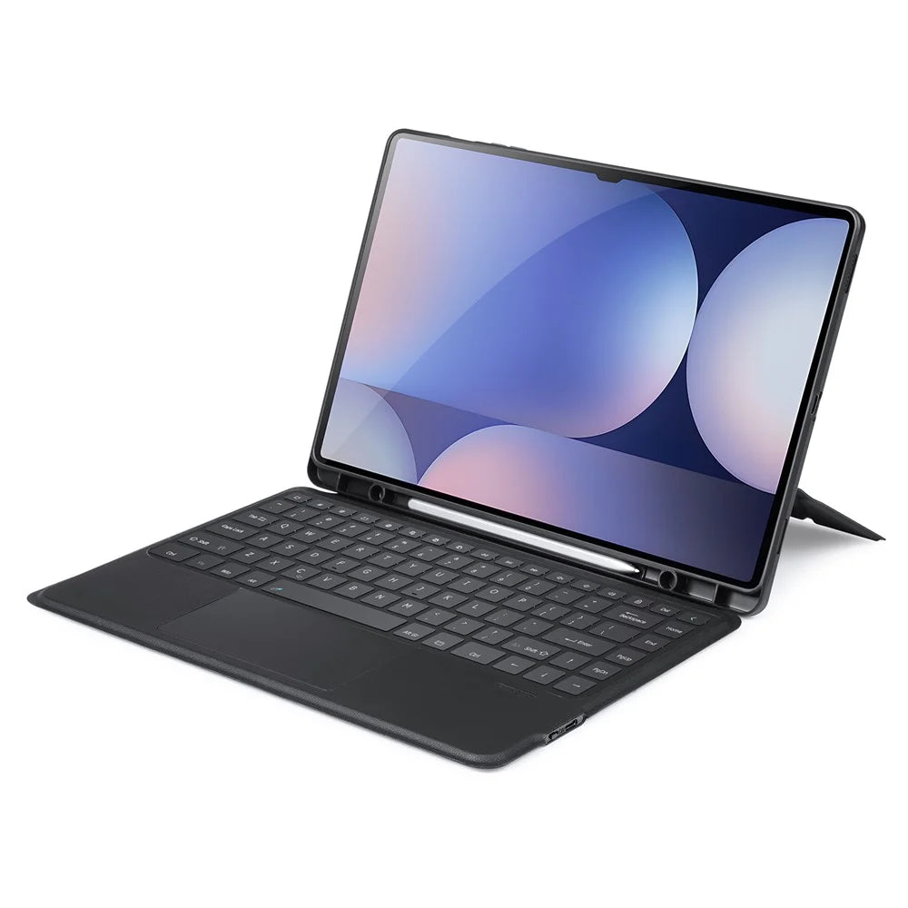 DUX DUCIS For Samsung Galaxy Tab S9 Ultra / Galaxy Tab S8 Ultra / Galaxy Tab S10 Ultra English Bluetooth-compatible Keyboard  DK Series Tablet Leather Case with Backlight - Black - 2
