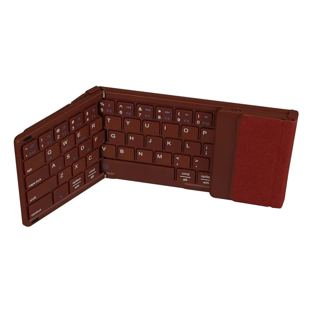 B077T Portable Foldable Wireless Bluetooth-compatible Keyboard with Touchpad Numeric Function - Wine Red - 3