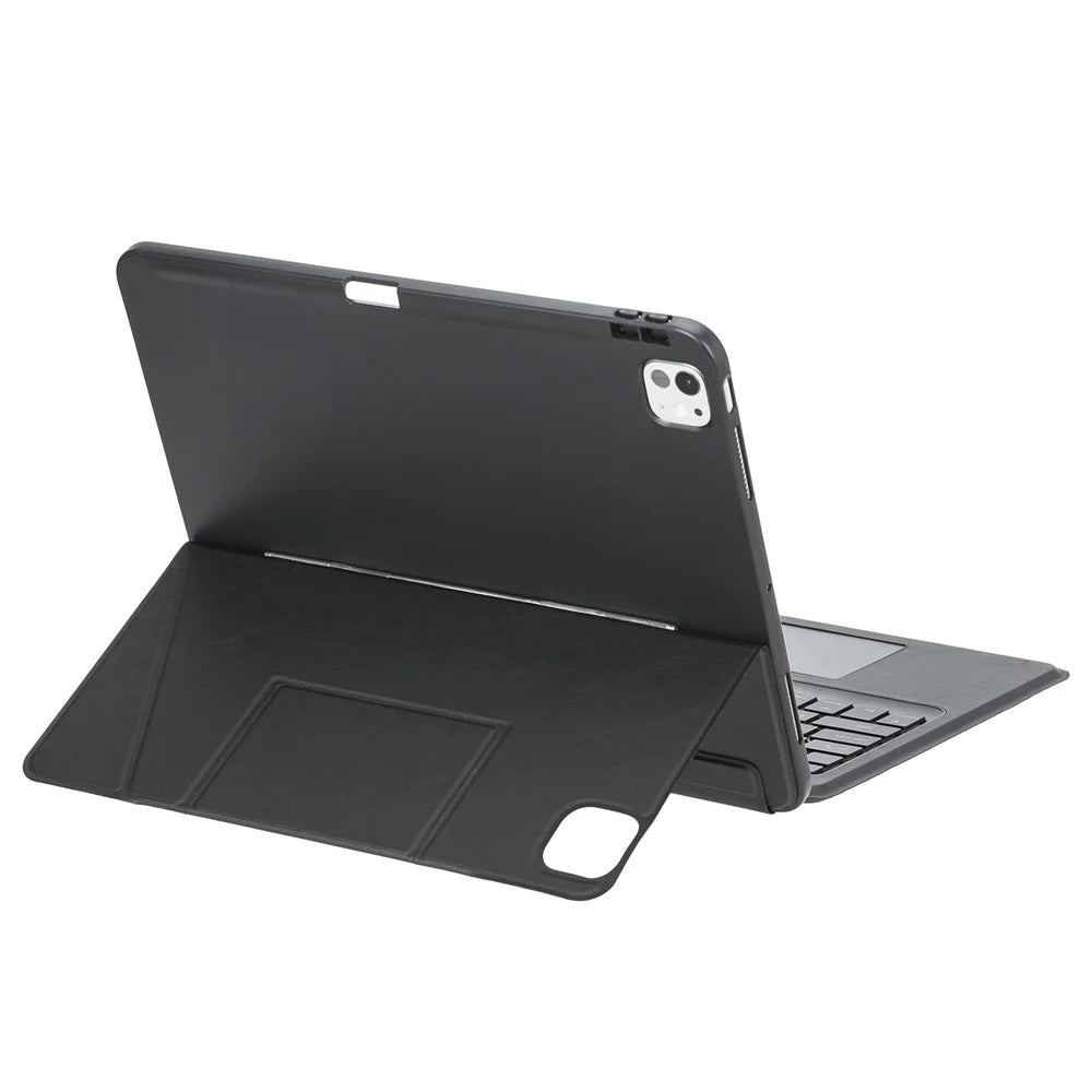 HY-12B Leather Case For iPad Air 13 (2026) / (2025) / (2024) / Pro 12.9 (2022) / (2021) / (2020) / (2018) Detachable Keyboard with Floating Stand - Black - 6