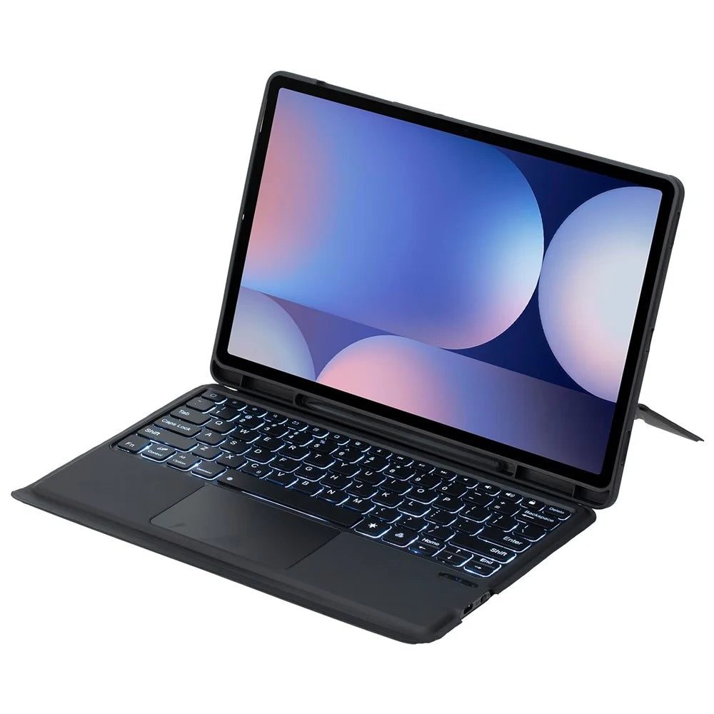 HY-810B Leather Case For Samsung Galaxy Tab S10+ X820 / S9 FE+ X610 X616 / S9+ X810 X816B X818U Detachable Keyboard with Floating Stand - Black - 2