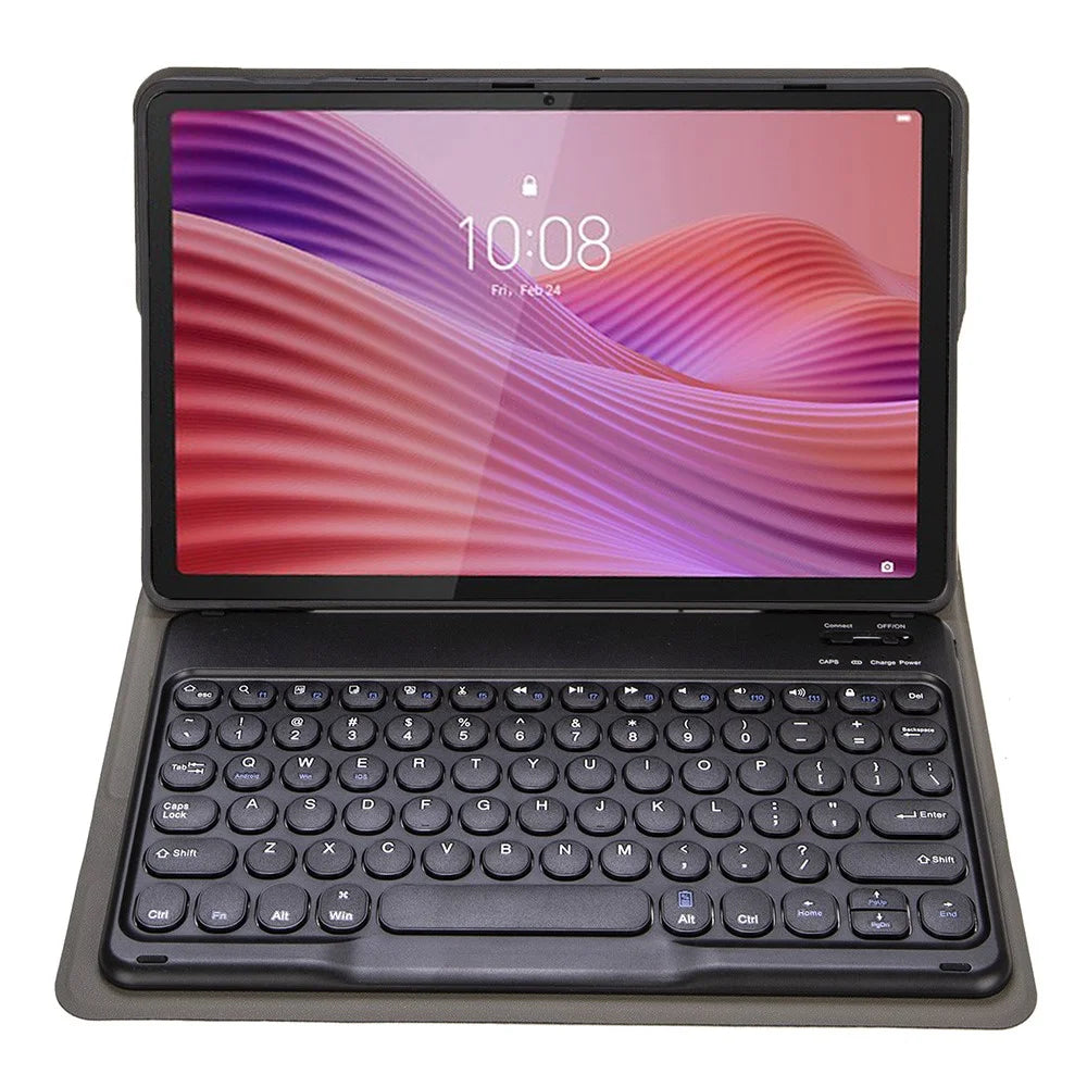 YAM29 Leather Case for Lenovo Tab 10.1 (2025) / Zhaoyang K10C / S10 TB-311FU / XC TBF1 2025 Round Keycap Bluetooth-Compatible Keyboard - Black - 3