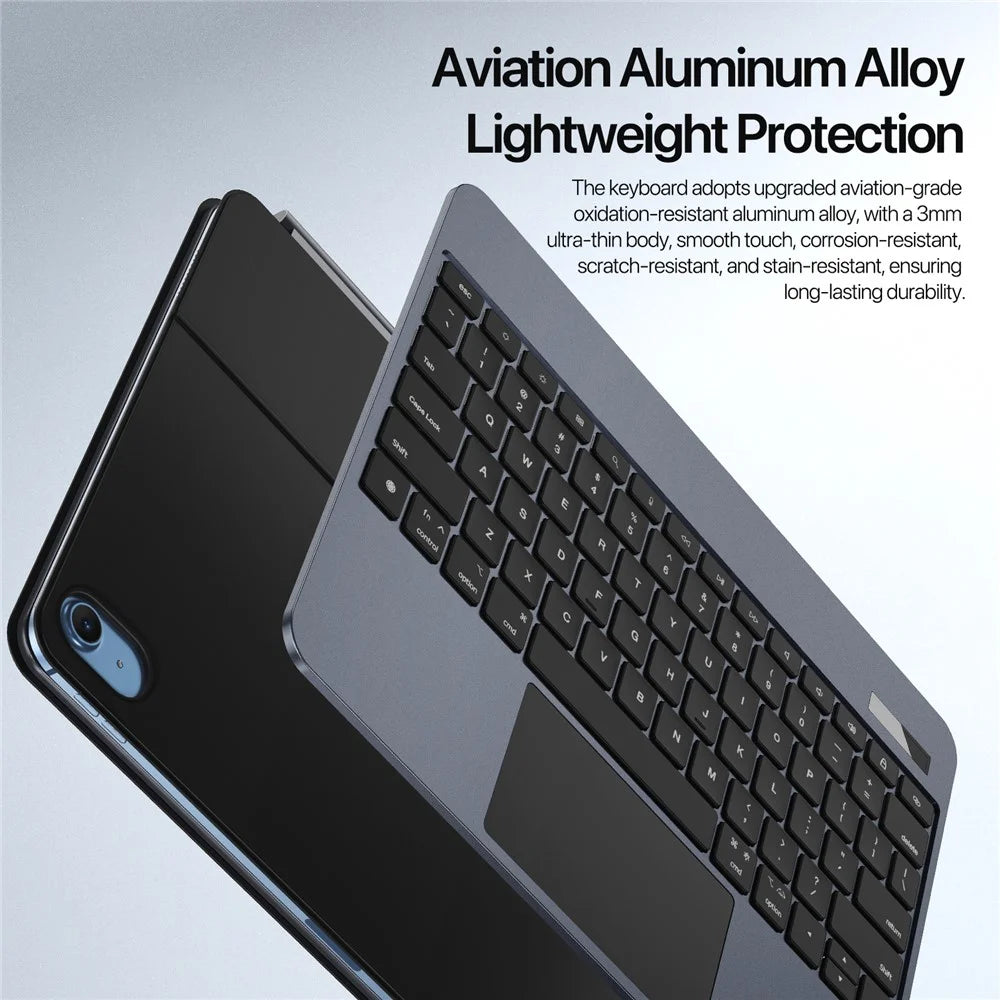 DUX DUCIS For iPad (2025) / iPad 10.9 (2022)  MK Pro Series Leather Case Magnetic Floating Keyboard with Trackpad - Black - 5