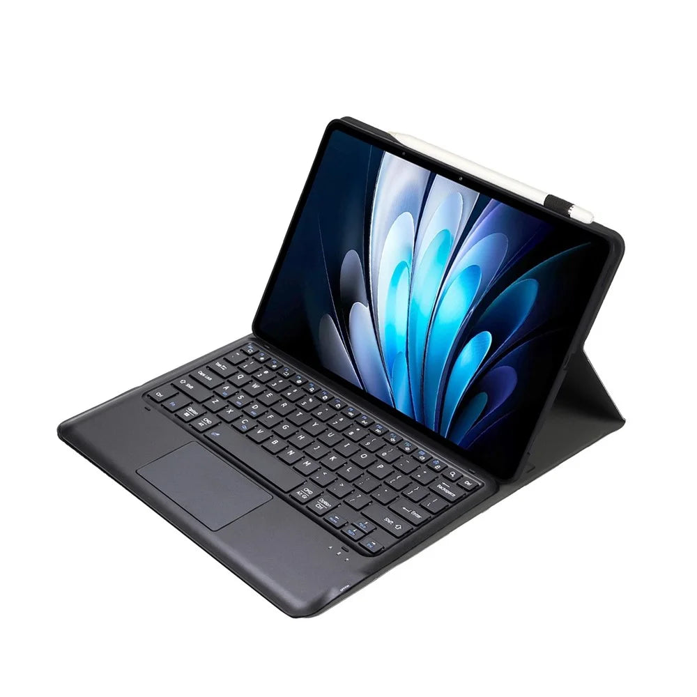 AV14-A Leather Case for vivo Pad5 Pro / Pad3 Pro / iQOO Pad2 Pro Tablet Cover + Touchpad Bluetooth-Compatible Keyboard - Black - 3