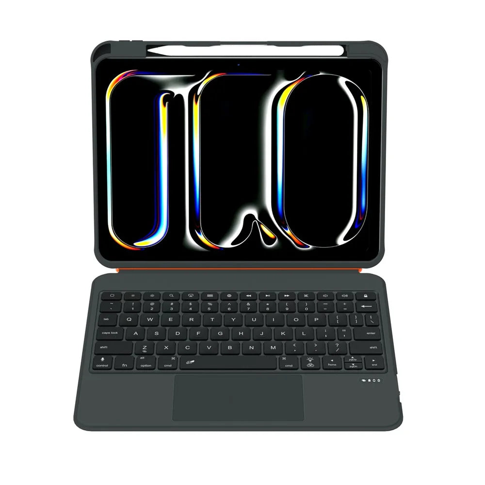 TU3607P For iPad Pro 11 (2024) M4 Floating Magnetic Keyboard Case with Rotating Stand - Black - 2