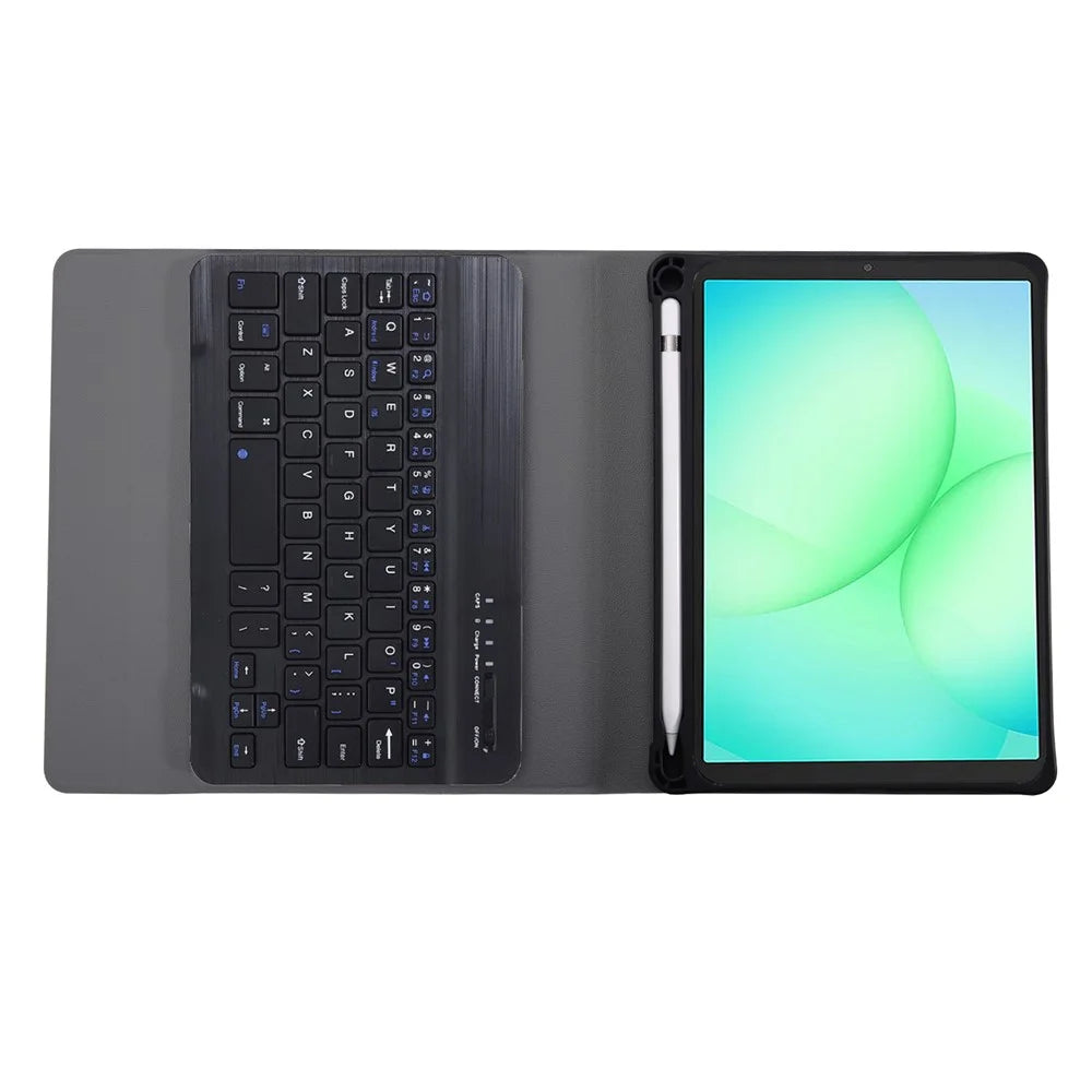 A230B For Samsung Galaxy Tab A11 Detachable Leather Case Bluetooth-Compatible Keyboard with Pen Slot - Black - 2