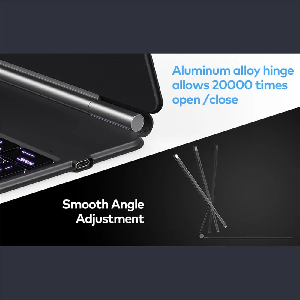HB358 Magnetic Floating Bluetooth-compatible Keyboard Case with Backlit for iPad Air 13 (2026) / (2025) / (2024) /  iPad Pro 12.9 (2022) / (2021) / (2020) / (2018) - Black - 5
