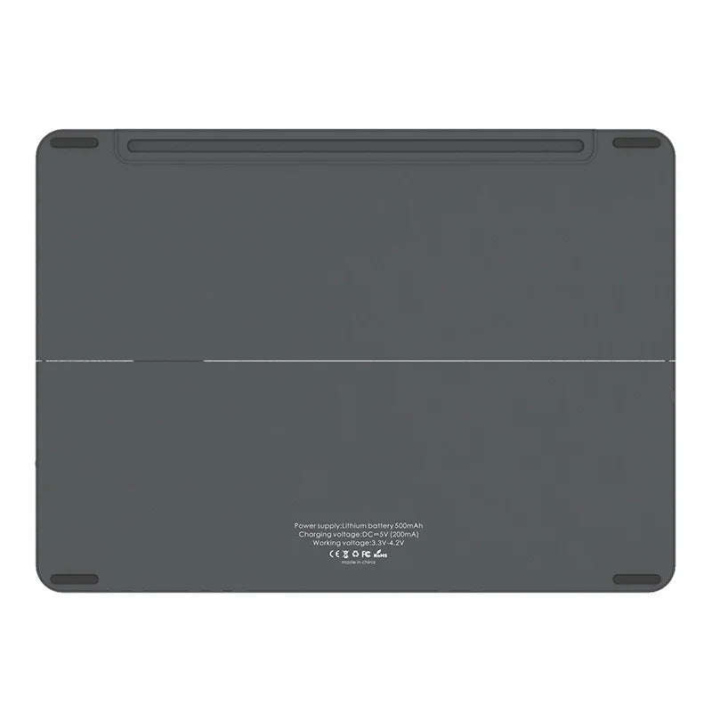 Bluetooth-compatible Keyboard with Touchpad Ultra Thin Wireless Keyboard Foldable Stand Case - Gray - 3