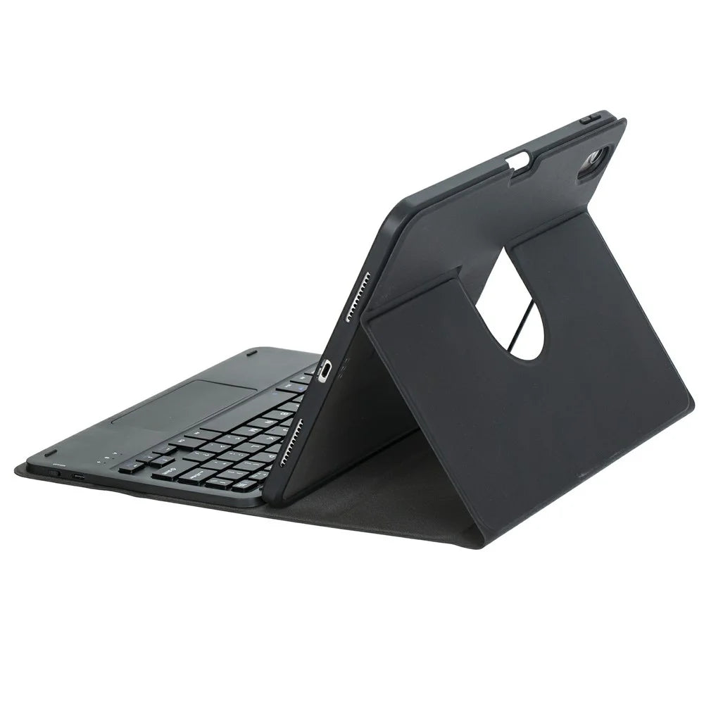 L102B-A For iPad 10.2 (2021) / (2020) / (2019) / iPad Air 10.5 inch (2019) / Pro 10.5-inch (2017) Rotating Keyboard Case Touchpad Protective Cover with Stand - Black - 4