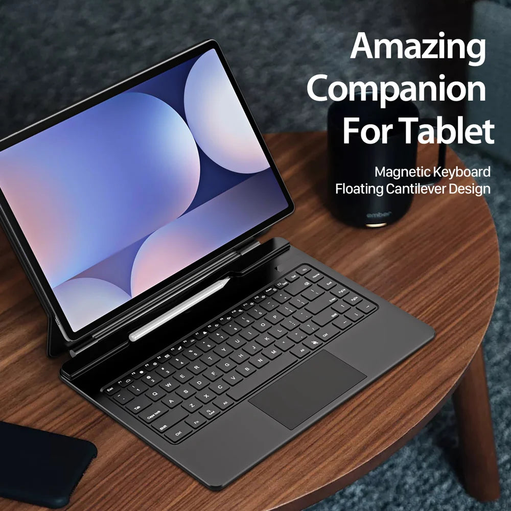 DUX DUCIS For Samsung Galaxy Tab S12 Ultra / S11 Ultra  Bluetooth-compatible Keyboard Leather Case with Magnetic Floating Stand - Black - 2
