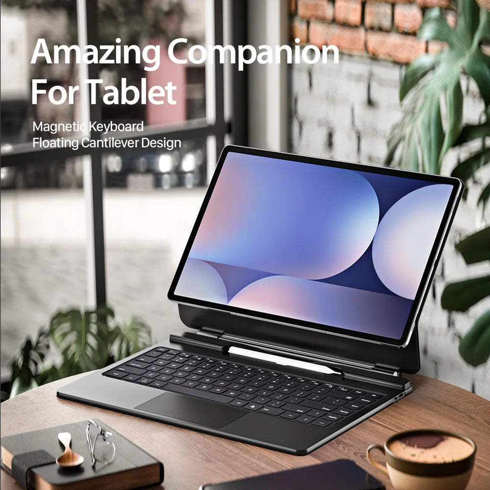 DUX DUCIS For Samsung Galaxy Tab S12 Ultra / S11 Ultra  Bluetooth-compatible Keyboard Leather Case with Magnetic Floating Stand - Black - 3