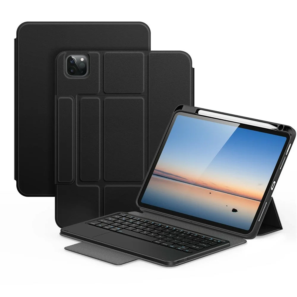 DUX DUCIS YK Series Wireless Keyboard Case for iPad Air 11 (2026) / (2025) / (2024) / Air (2022) / (2020) / iPad Pro 11 (2022) / (2021) / (2020) Detachable Trackpad Bluetooth-compatible Keyboard Cover - Black - 1