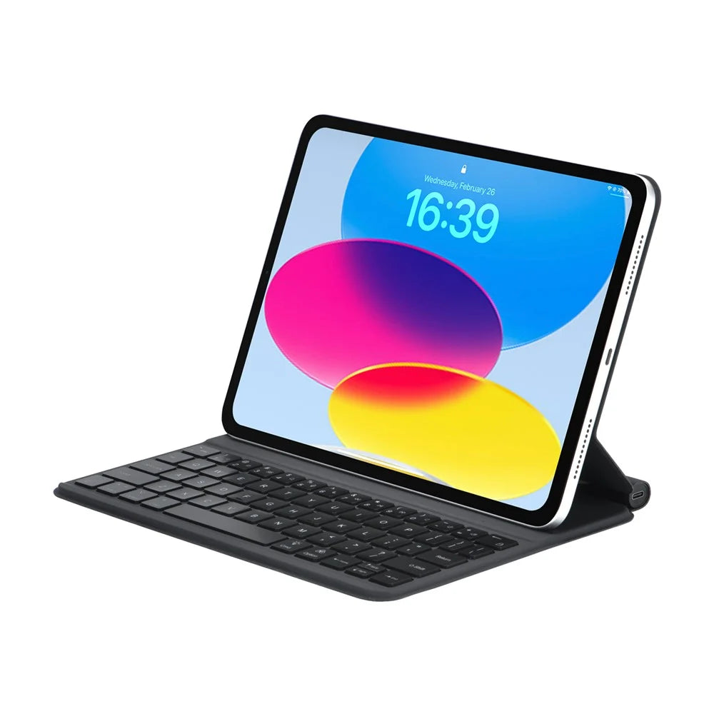 2038 For iPad (2025) / iPad 10.9 (2022) Keyboard Case with Smart Connector Detachable Keyboard Protective Cover with Backlit - Black - 2