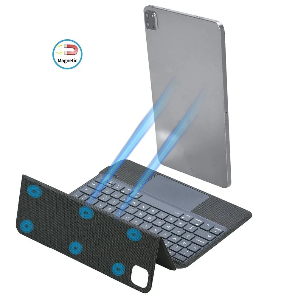 3125 / 6  For iPad Pro 11 (2018) / (2020) / (2021) / Air (2020) PU Leather Bluetooth-compatible Keyboard Case with TouchPad Anti-Drop Tablet Protective Cover - 5