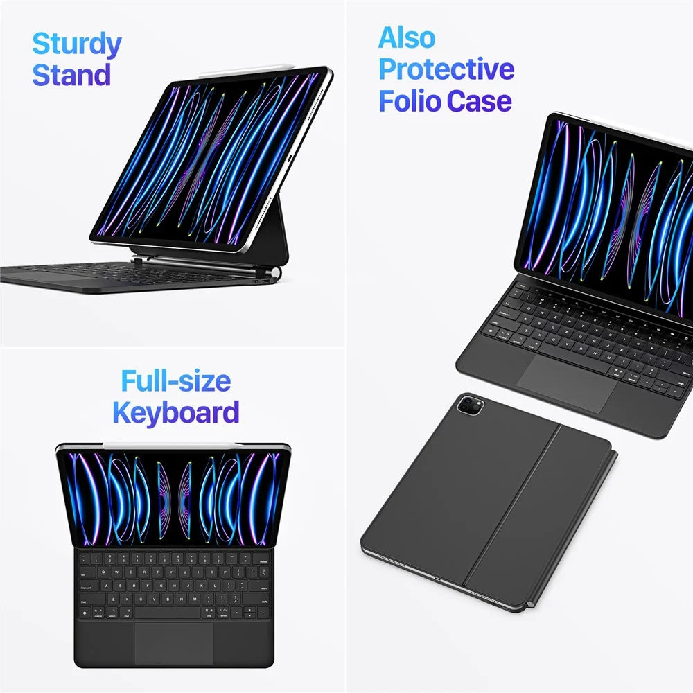 DUX DUCIS For iPad Air 13 (2026) / (2025) / (2024) / Pro 12.9 (2020) / (2021) / (2022) / (2018) Magnetic Bluetooth-Compatible Keyboard Tablet Case - 7