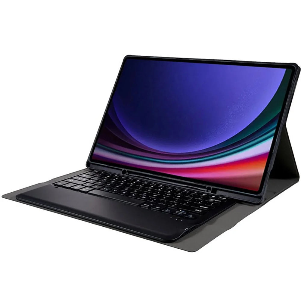A910B For Samsung Galaxy Tab S9 Ultra X910 / X916B / X918U Detachable Bluetooth-compatible Keyboard Case Pencil Slot Protective Tablet Case - Black - 2