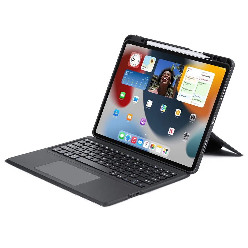 DUX DUCIS for iPad Pro 12.9 (2022)  /  (2021)  /  (2020) Detachable Bluetooth-compatible Keyboards Tablet Stand Leather Case with Touchpad - 2