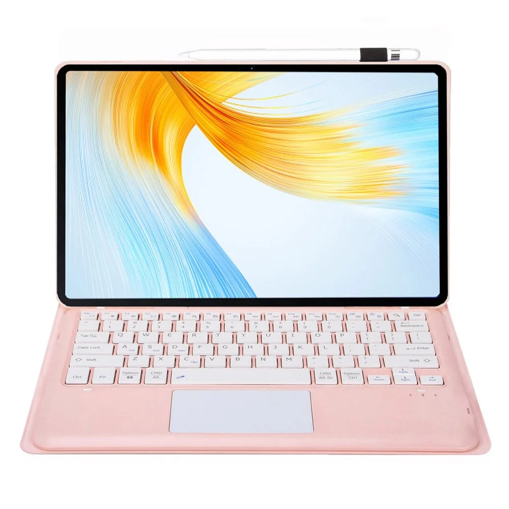 AH16-A For Honor MagicPad 13 Detachable Bluetooth-compatible Keyboard Smart Tablet Case with Touchpad Pen Loop - Pink - 2