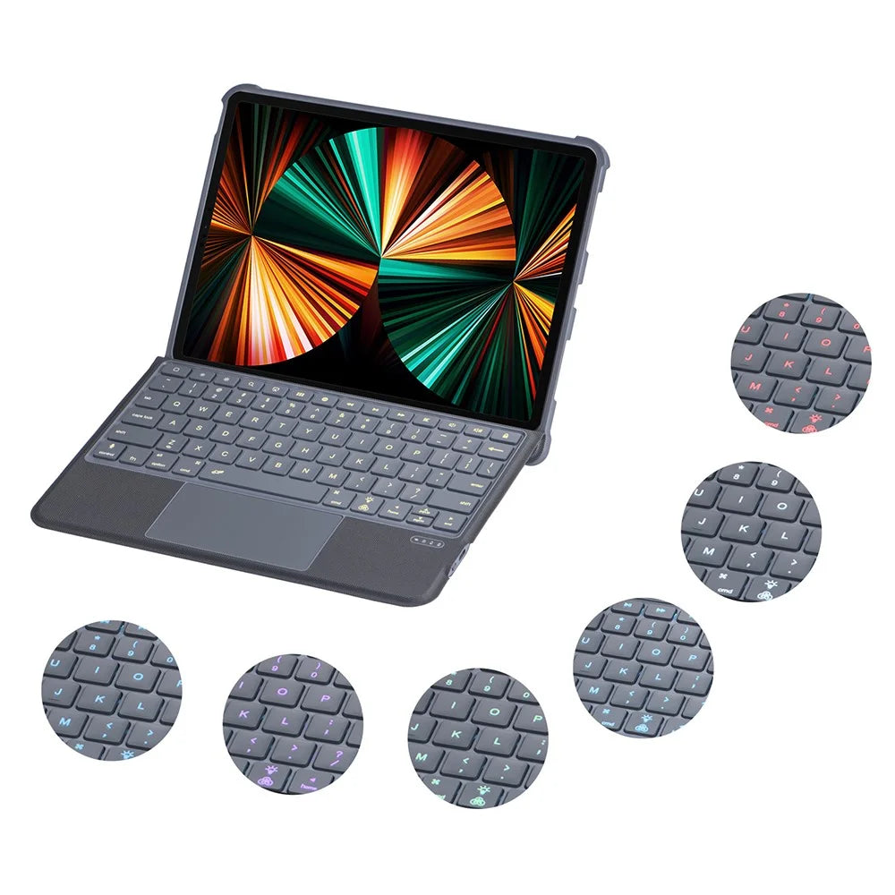T5507D For iPad Air 11 (2026) / (2025) / (2024) / Air (2020) (2022) / Pro 11 (2020) / (2021) / (2022) / (2018) Bluetooth-Compatible Keyboard Tablet Case - 4
