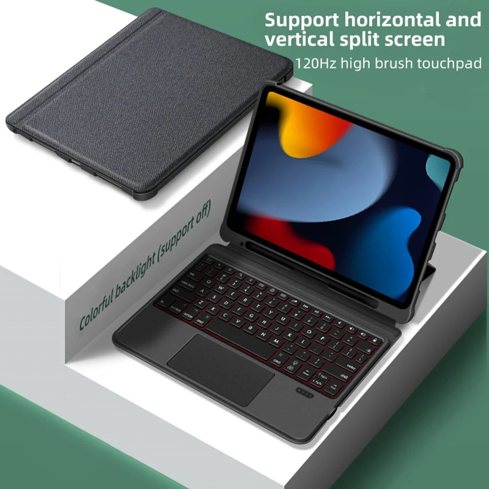 T5209D For iPad Pro 12.9-inch (2018) / (2020) / (2021) / (2022) Backlit Bluetooth-compatible Keyboard with PU Leather Tablet Case - 3
